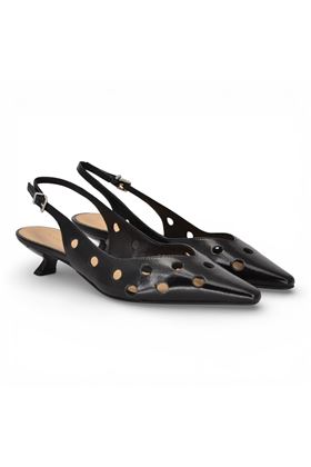 Slingback Nicole Bonnet in pelle colore nero. NICOL BONNET | 3073-NERO